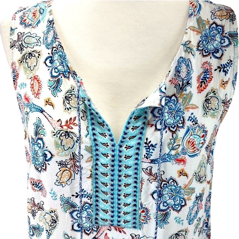 J Jill Floral Flounce Hem Blouse - Picture 2 of 7